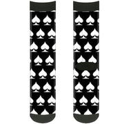 Sock Pair - Polyester - Spade Black White - CREW Socks Buckle-Down   