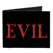 Canvas Bi-Fold Wallet - Evil Flaming Black Red Canvas Bi-Fold Wallets Buckle-Down   