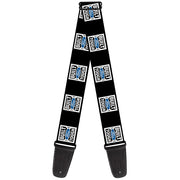 Guitar Strap - BUILT FORD TOUGH Logo2 Black White Blue Guitar Straps Ford   