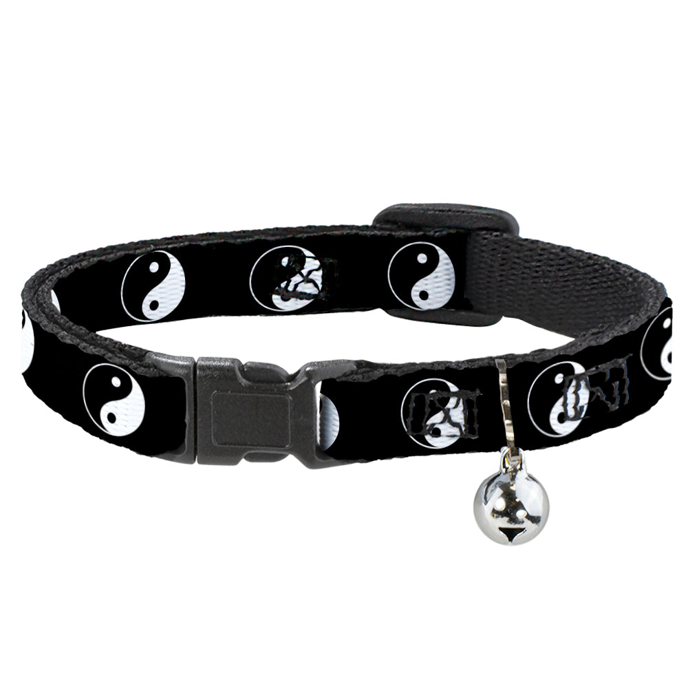 Cat Collar Breakaway - Ying Yang Symbol Black White Breakaway Cat Collars Buckle-Down   