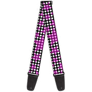 Guitar Strap - Eighties Stars1 Black White Fuchsia Guitar Straps Buckle-Down   