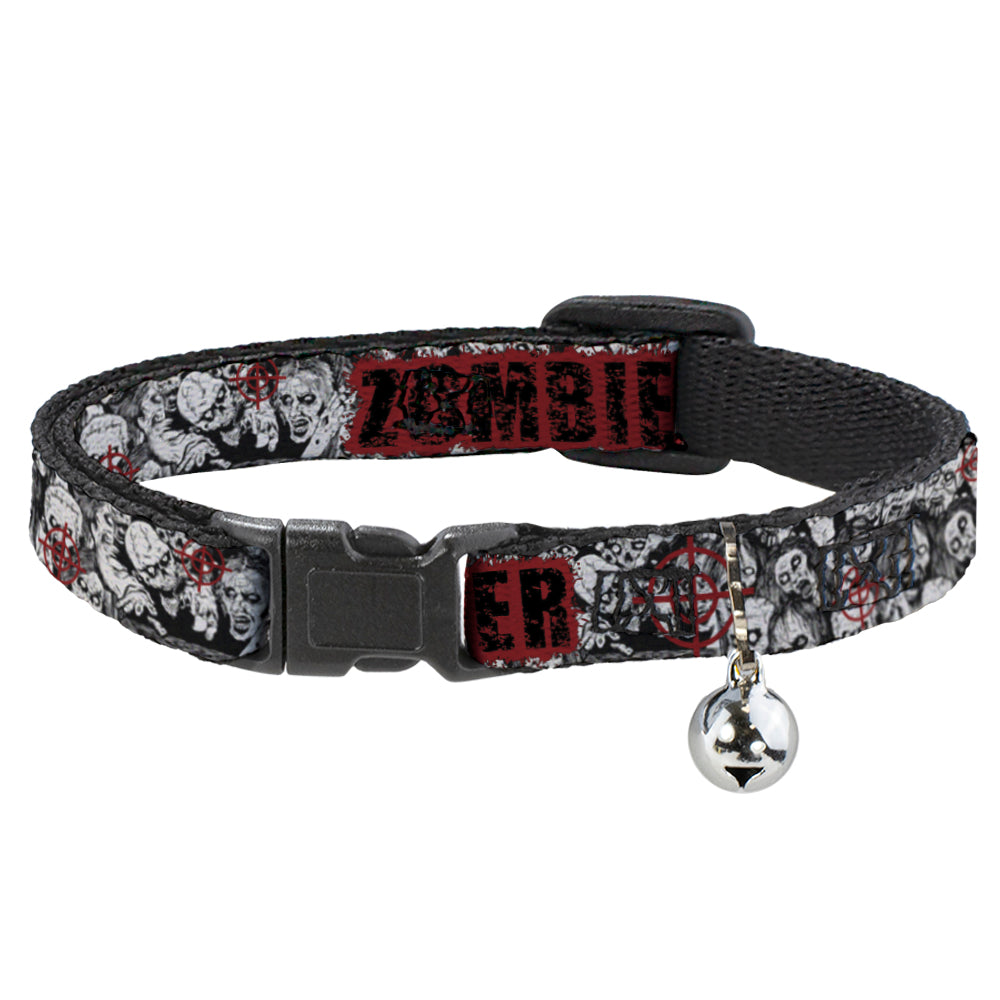 Cat Collar Breakaway - ZOMBIE KILLER w Stacked Zombies Sketch Breakaway Cat Collars Buckle-Down   