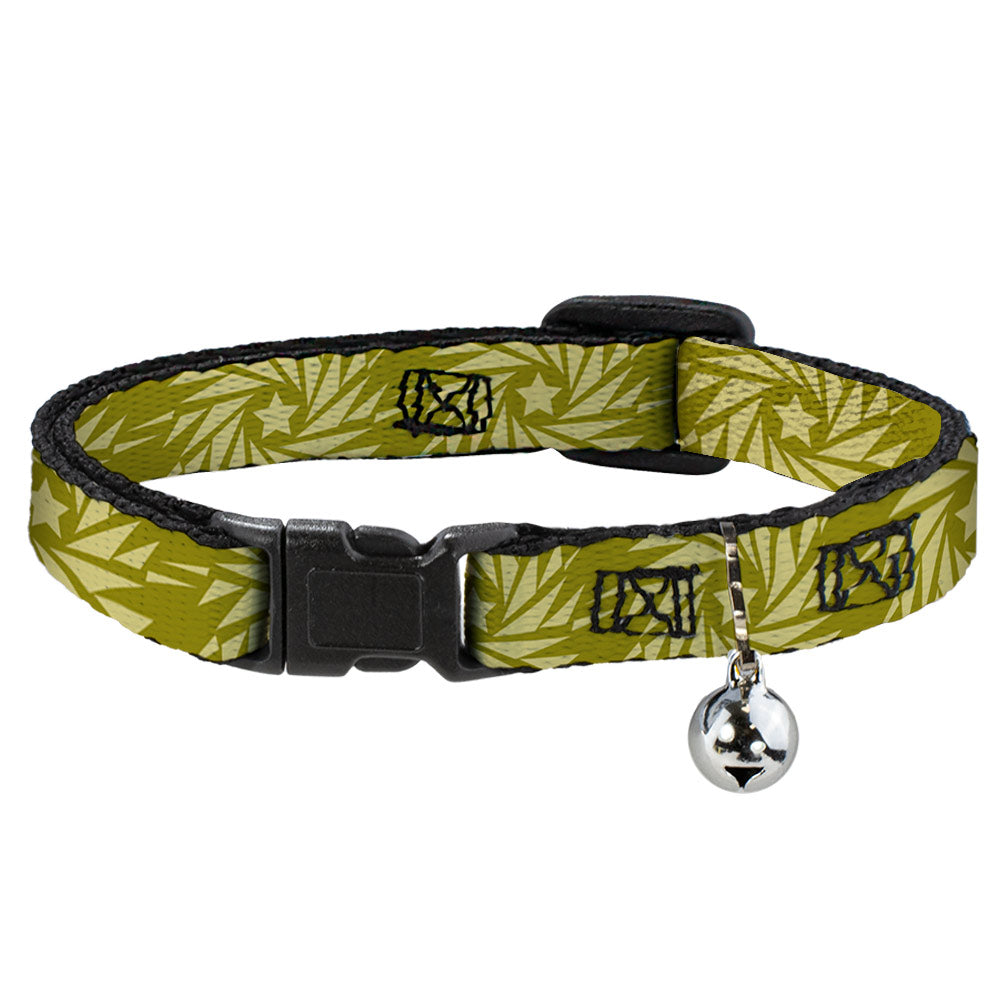 Cat Collar Breakaway - Star Pinwheel Olive Greens Breakaway Cat Collars Buckle-Down   
