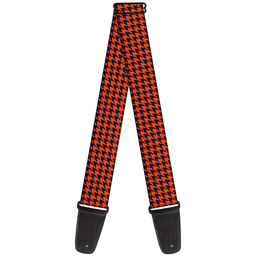 Guitar Strap - Houndstooth Orange Blue Guitar Straps Buckle-Down   