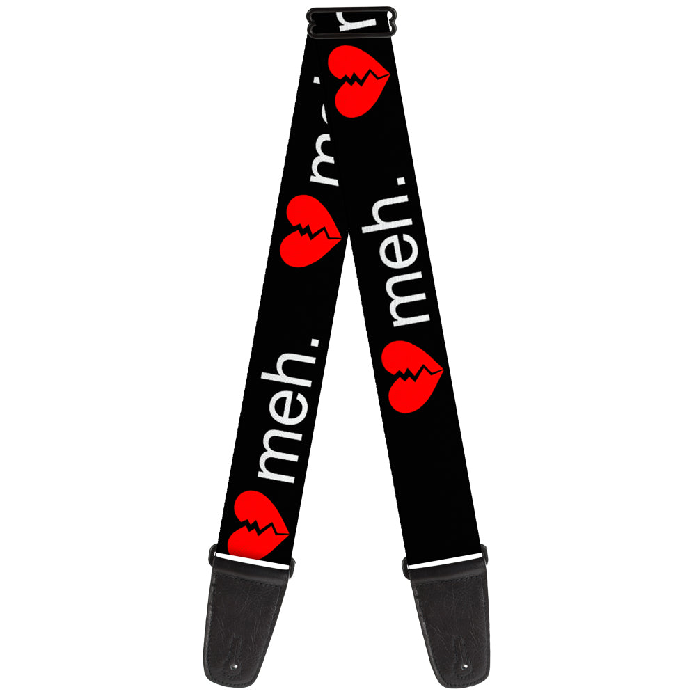 Guitar Strap - Broken Heart MEH Black Red White Guitar Straps Buckle-Down   