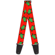 Guitar Strap - Sea Turtles Red Green Guitar Straps Buckle-Down   