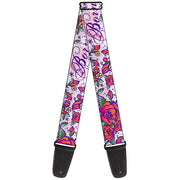 Guitar Strap - Born to Blossom Blue Guitar Straps Buckle-Down   