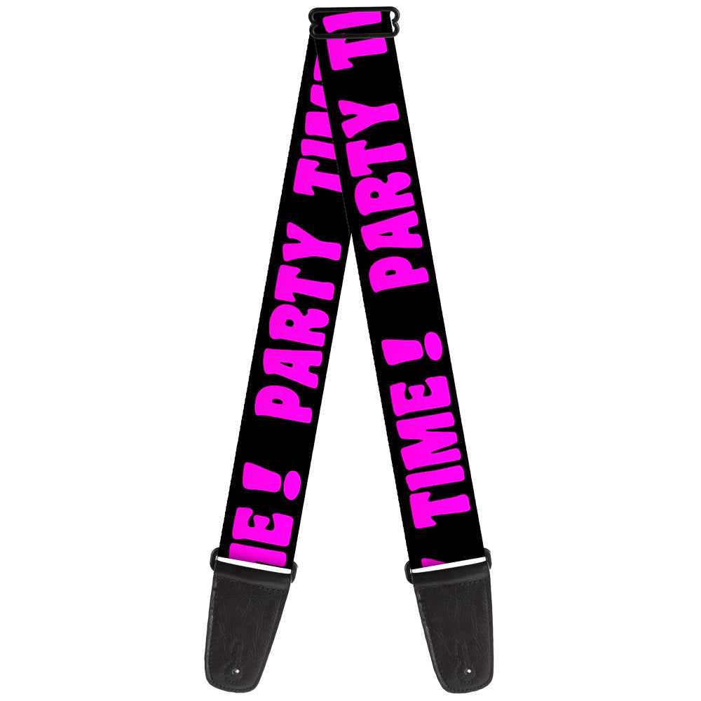 Guitar Strap - PARTY TIME! Black Fuchsia Guitar Straps Buckle-Down   