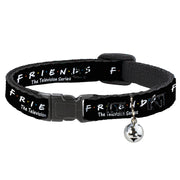 Cat Collar Breakaway - FRIENDS-THE TELEVISION SERIES Logo Black White Multi Color Breakaway Cat Collars Friends   