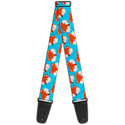 Guitar Strap - Fox Face Scattered Sky Blue Guitar Straps Buckle-Down   