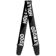 Guitar Strap - HOLLYWOOD Sign Skyline Black Grays White Guitar Straps Buckle-Down   