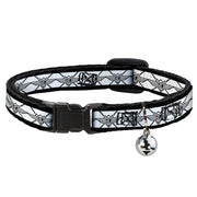 Cat Collar Breakaway - BD Monogram2 White Black Breakaway Cat Collars Buckle-Down   