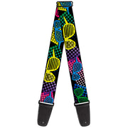 Guitar Strap - Eighties Shades Black Neon Guitar Straps Buckle-Down   