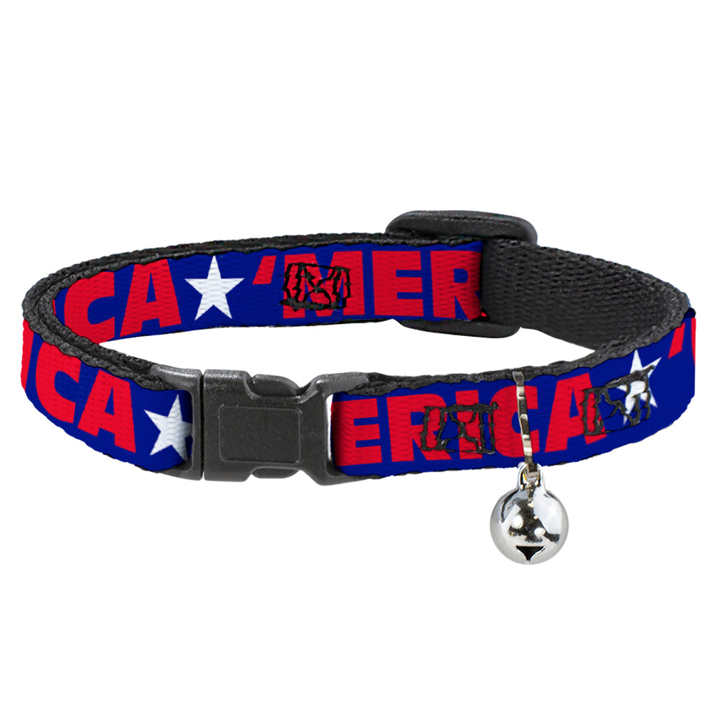 Cat Collar Breakaway - 'MERICA Star Blue Red White Breakaway Cat Collars Buckle-Down   