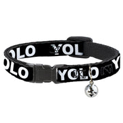 Cat Collar Breakaway - YOLO Black White Breakaway Cat Collars Buckle-Down   