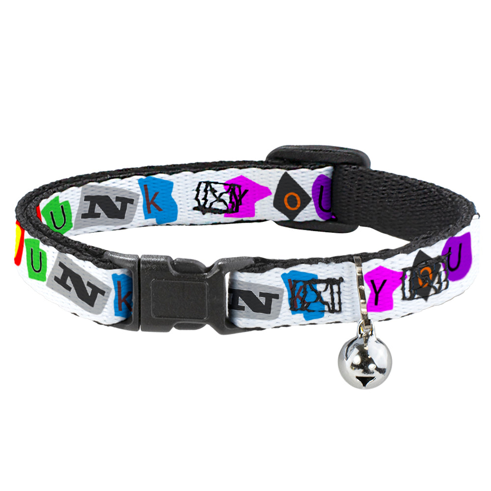 Cat Collar Breakaway - Punk You White Full Color Breakaway Cat Collars Buckle-Down   