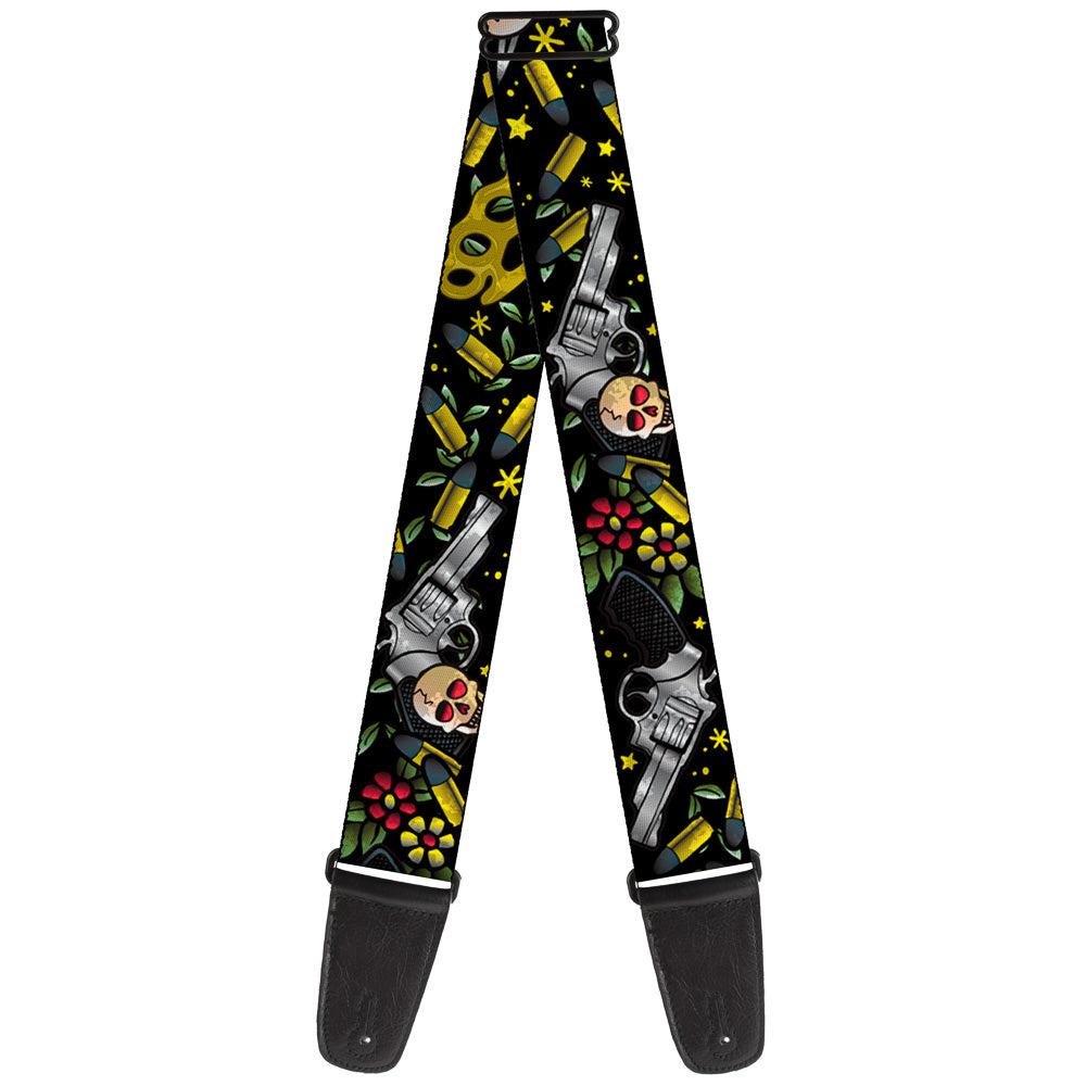 Guitar Strap - Born to Raise Hell CLOSE-UP Black Guitar Straps Buckle-Down   