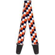 Guitar Strap - Checker Navy Orange White Guitar Straps Buckle-Down   