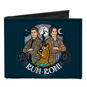 Canvas Bi-Fold Wallet - Scoobynatural Scooby Doo Sam Dean Group Pose RUH-ROH Badge Blues Canvas Bi-Fold Wallets Scoobynatural