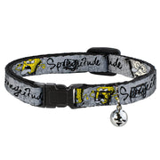 Cat Collar Breakaway with Bell - SpongeBob 3-Poses SPONGEITUDE Grays Black Breakaway Cat Collars SpongeBob SquarePants