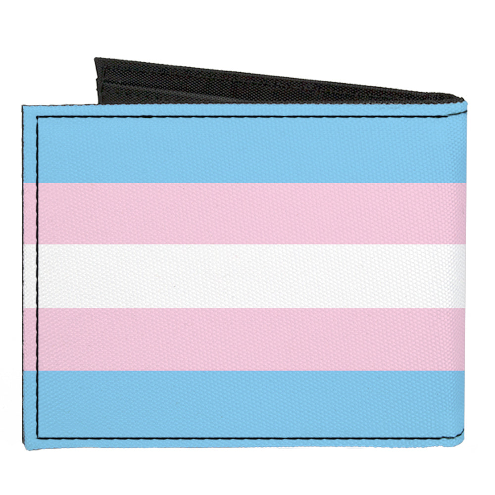 Canvas Bi-Fold Wallet - Flag Transgender Baby Blue Baby Pink White Canvas Bi-Fold Wallets Buckle-Down   