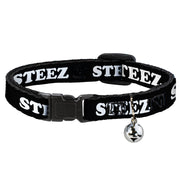 Cat Collar Breakaway - STEEZ Black White Breakaway Cat Collars Buckle-Down   