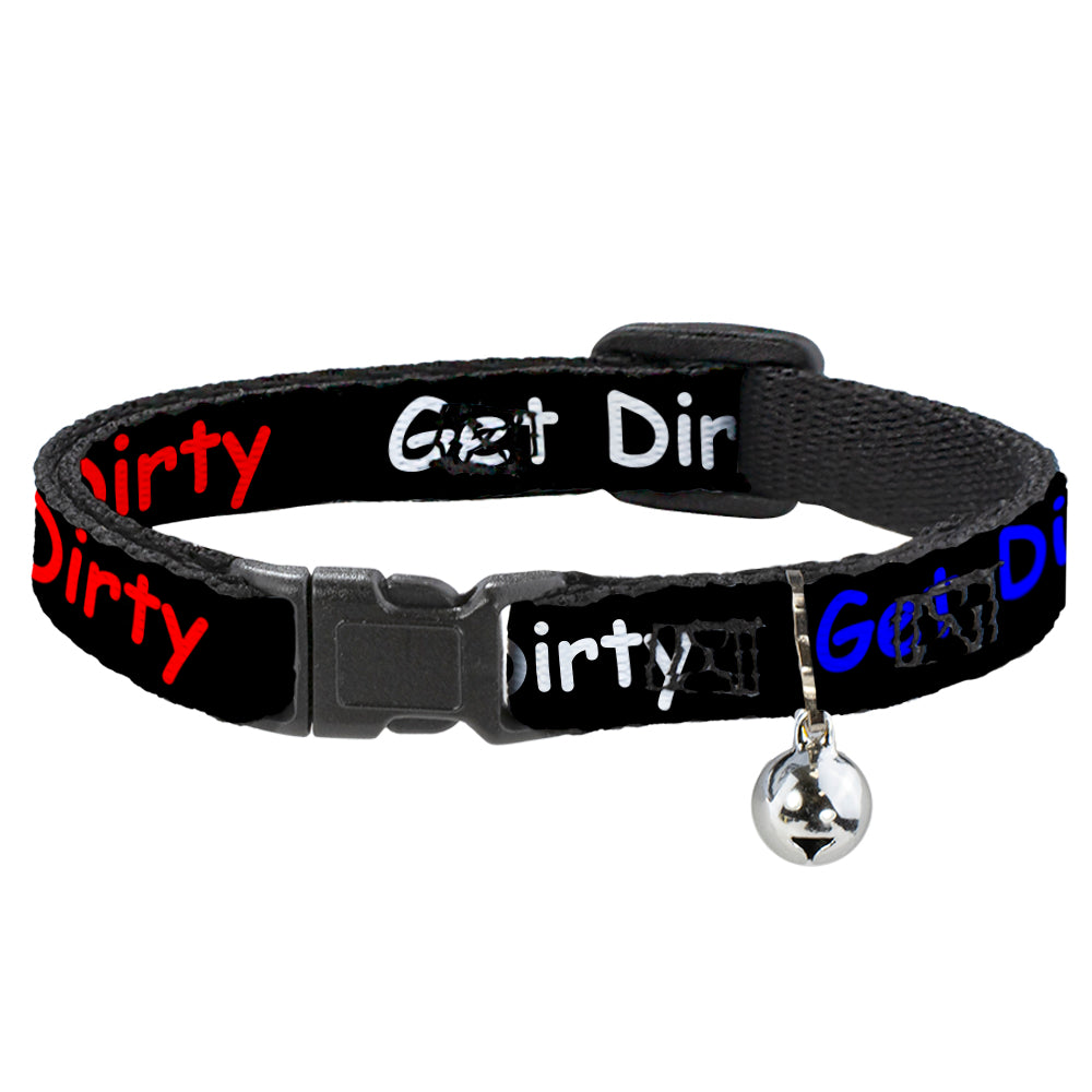 Cat Collar Breakaway - GET DIRTY Black White Blue Green Red Breakaway Cat Collars Buckle-Down   