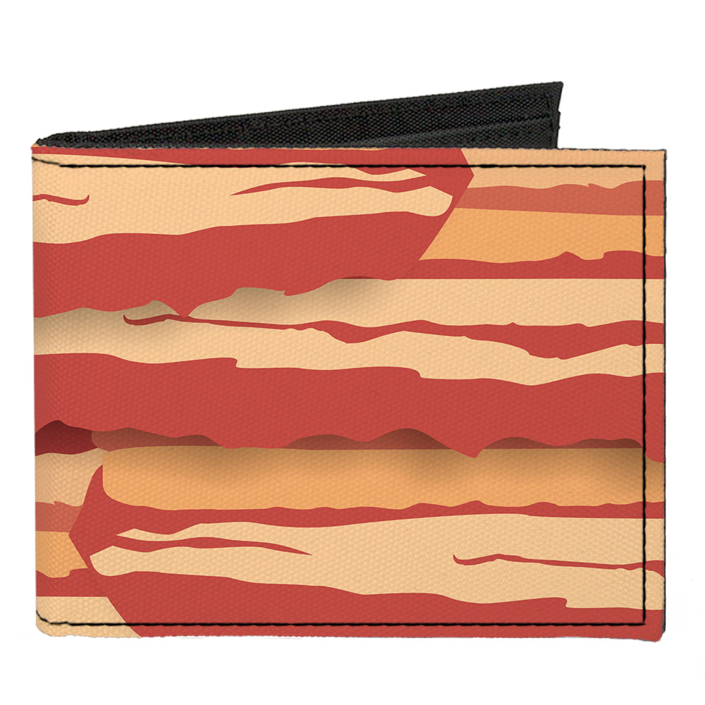 Canvas Bi-Fold Wallet - Bacon Stacked Canvas Bi-Fold Wallets Buckle-Down   