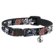 Cat Collar Breakaway - The Joker Pose Cards HAHAHAHA Black Gray Breakaway Cat Collars DC Comics   