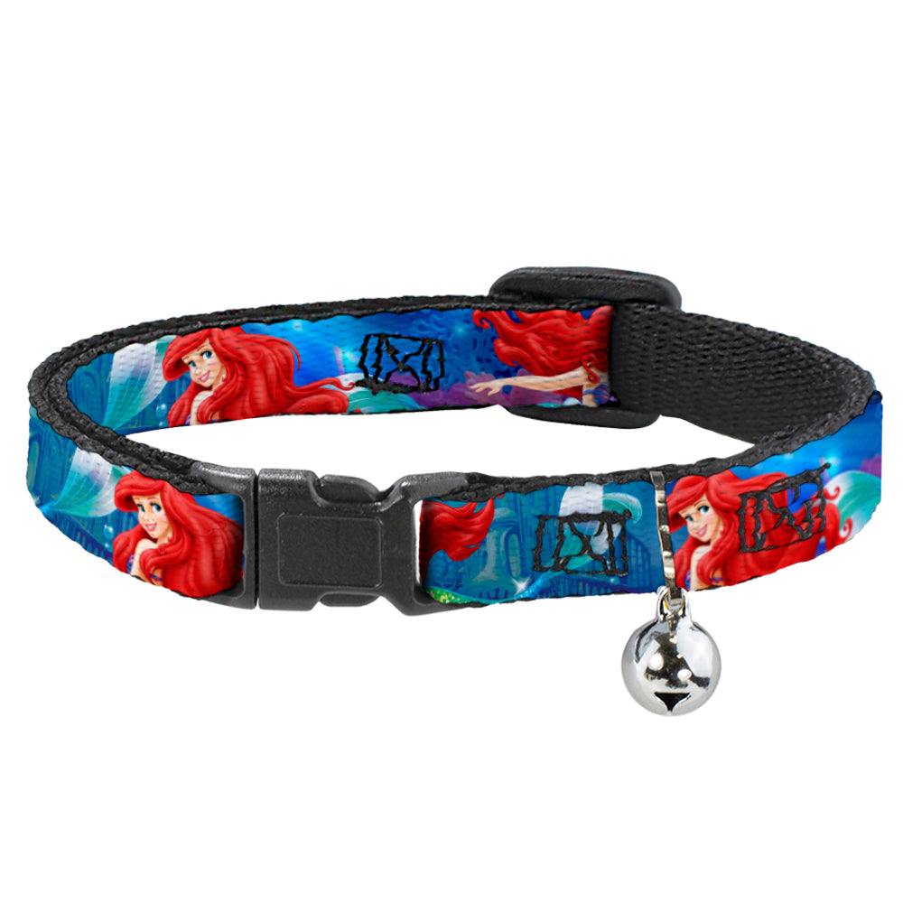 Cat Collar Breakaway - Ariel Vivid Underwater Sparkle Poses Castle Breakaway Cat Collars Disney   