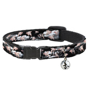 Cat Collar Breakaway - Flying Pigs Black White Pink Breakaway Cat Collars Buckle-Down   