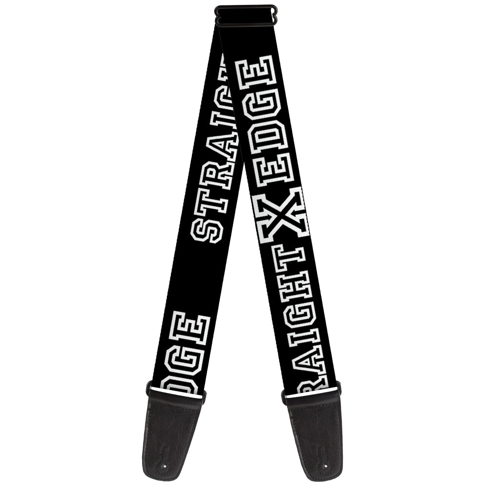 Guitar Strap - STRAIGHT EDGE Black White Guitar Straps Buckle-Down   