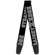 Guitar Strap - STRAIGHT EDGE Black White Guitar Straps Buckle-Down   