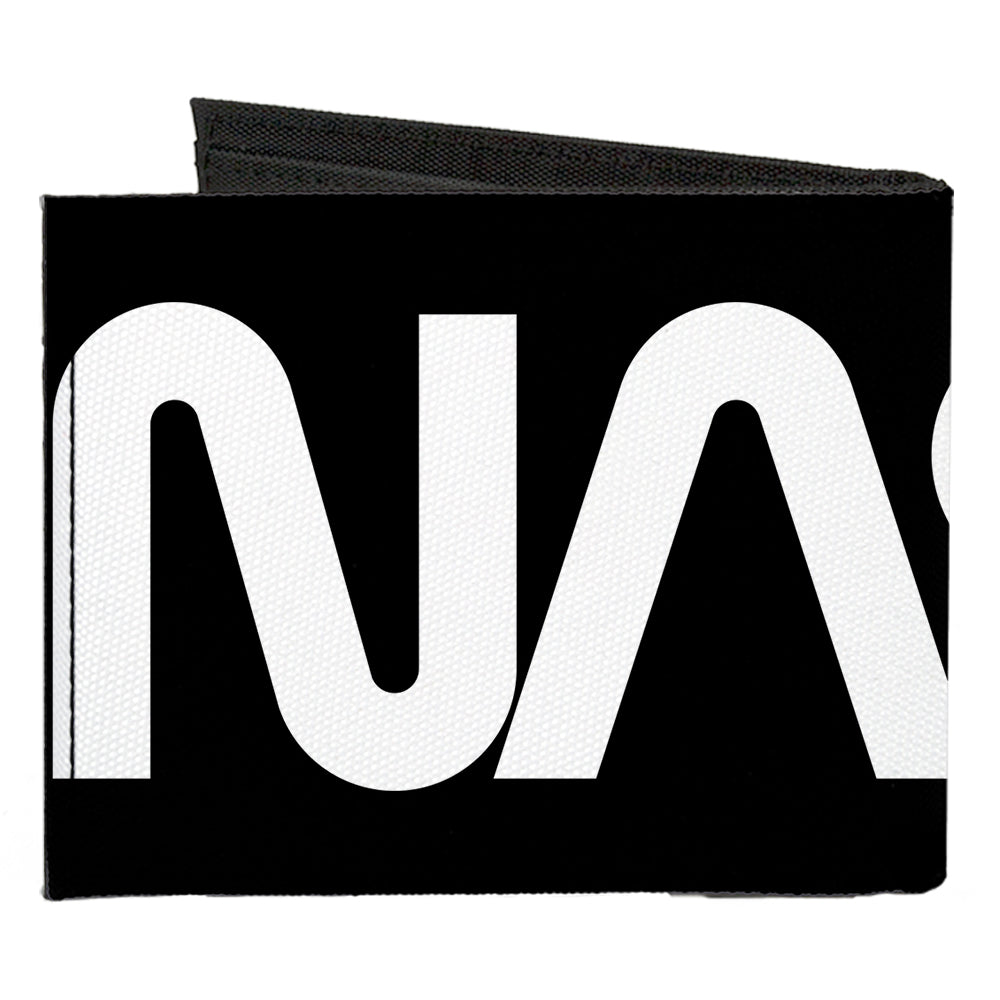 Canvas Bi-Fold Wallet - NASA Text Black White Canvas Bi-Fold Wallets Buckle-Down   