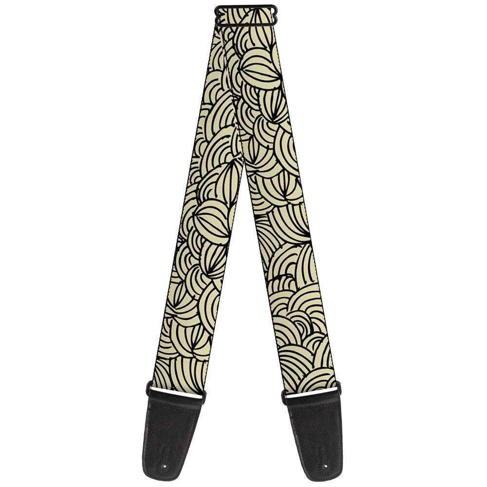 Guitar Strap - Doodle1 Cream Black Guitar Straps Buckle-Down   