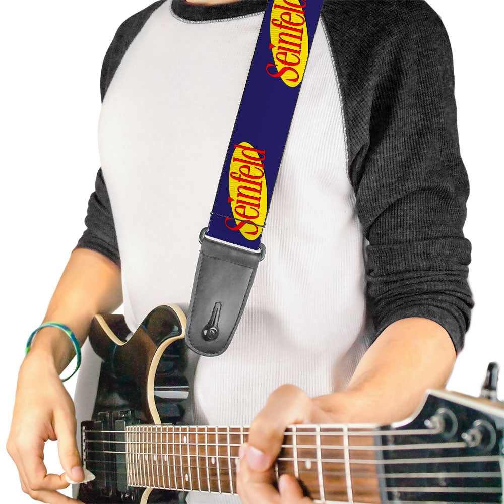 Guitar Strap - SEINFELD Spotlight Logo Navy Yellow Red Guitar Straps Seinfeld   