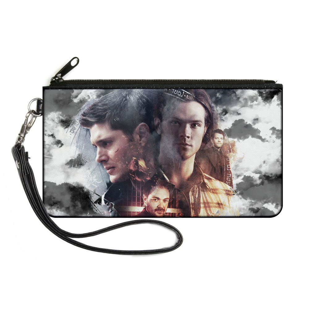 Canvas Zipper Wallet - SMALL - SUPERNATURAL 4-Character Poses Clouds Grays Full Color Canvas Zipper Wallets Supernatural   