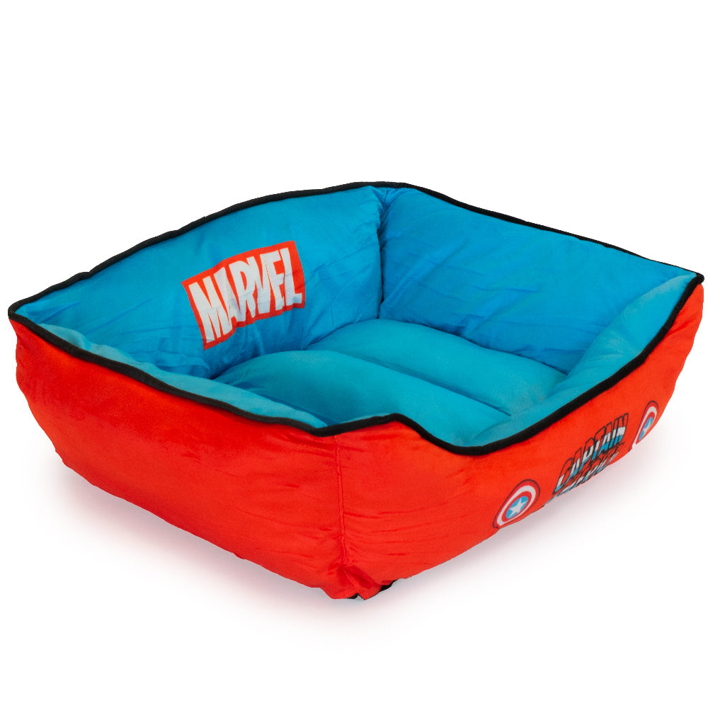 Pet Bed - Marvel Captain America Blue Black Red Pet Beds Marvel Comics   