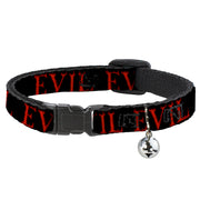 Cat Collar Breakaway - Flaming EVIL Black Red Breakaway Cat Collars Buckle-Down   