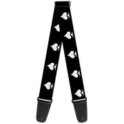 Guitar Strap - Spade Black White Guitar Straps Buckle-Down   