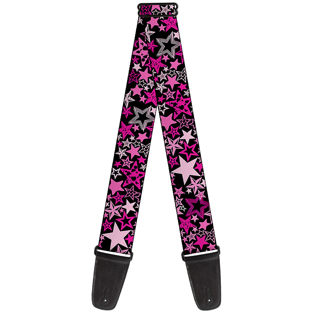 Guitar Strap - Stargazer Black Pink Guitar Straps Buckle-Down   