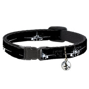 Cat Collar Breakaway with Bell - Airplane Silhouette Black White Breakaway Cat Collars Buckle-Down   