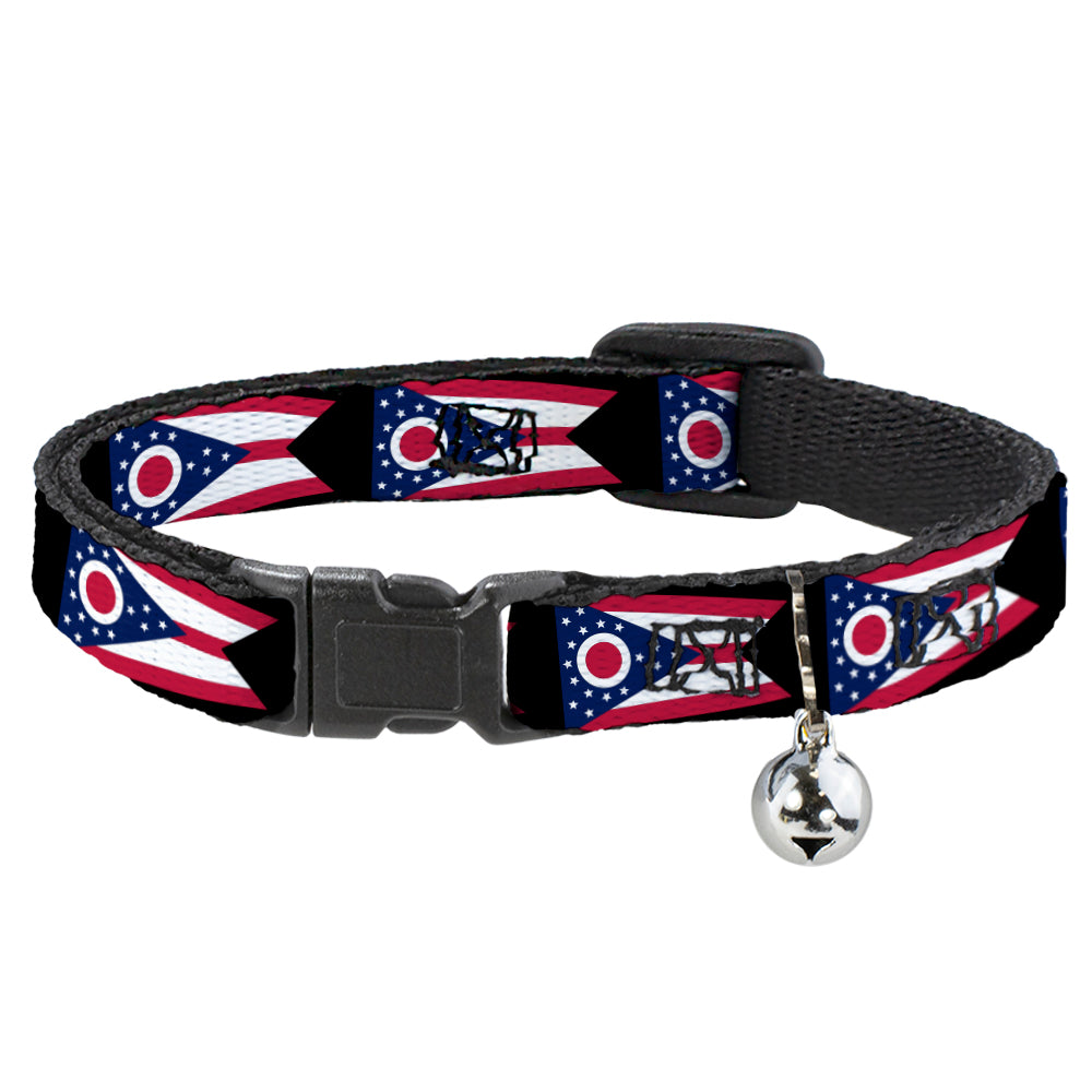 Cat Collar Breakaway - Ohio Flag Repeat Black Breakaway Cat Collars Buckle-Down   