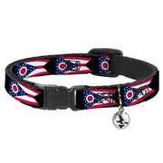 Cat Collar Breakaway - Ohio Flag Repeat Black Breakaway Cat Collars Buckle-Down   