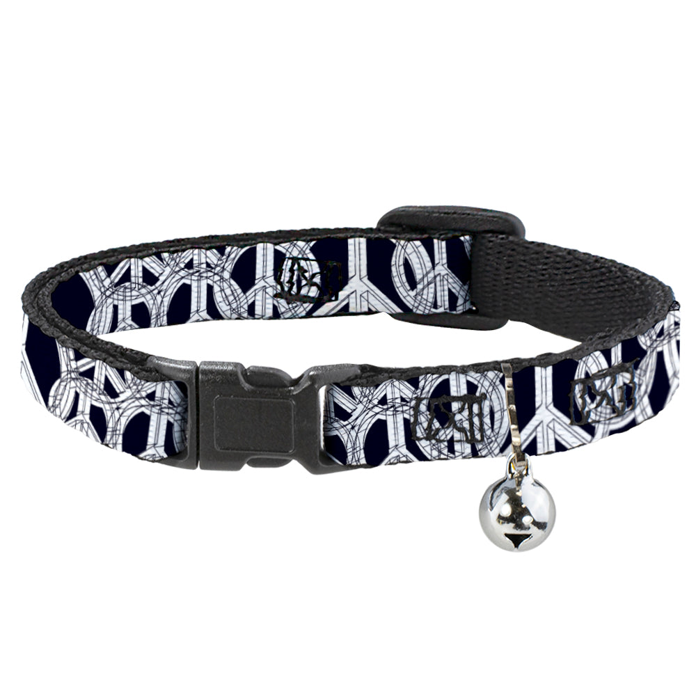 Cat Collar Breakaway - Peace Sketch Black White Breakaway Cat Collars Buckle-Down   