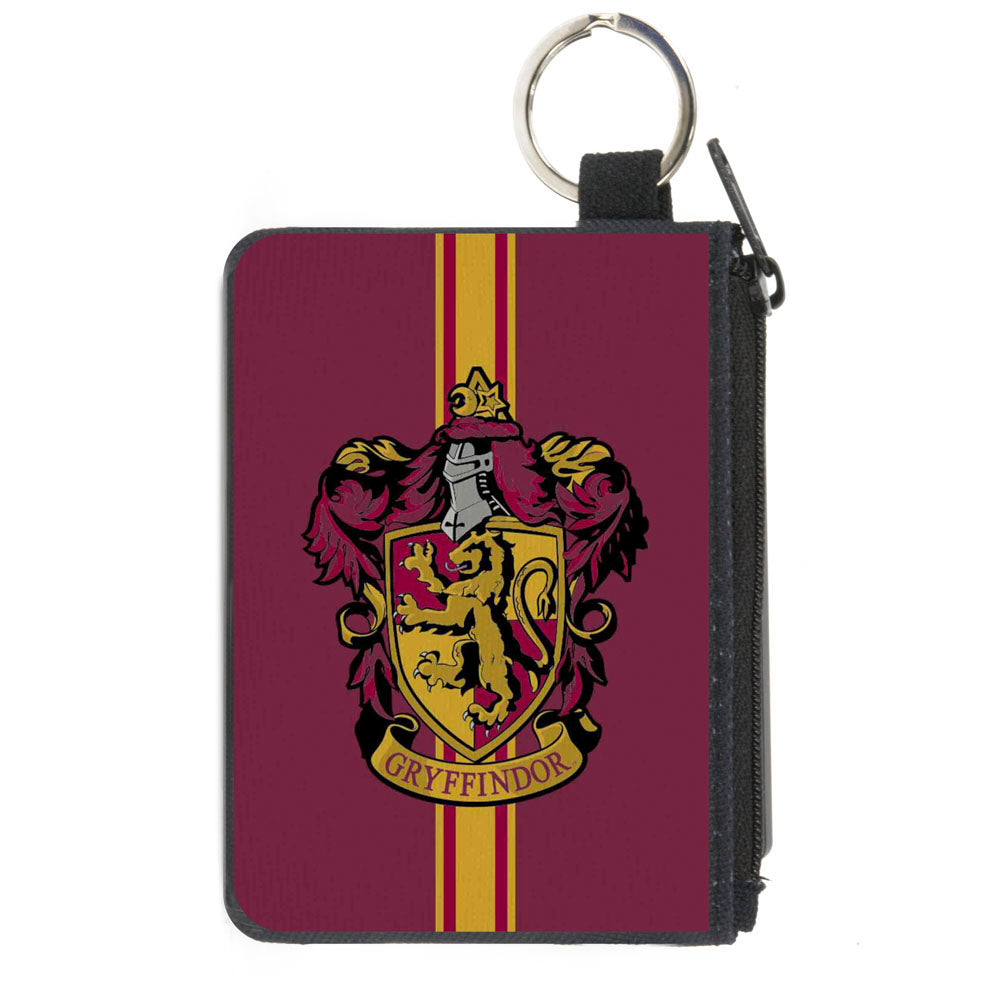Canvas Zipper Wallet - MINI X-SMALL - GRYFFINDOR Crest Vertical Stripe Burgundy Gold Canvas Zipper Wallets Harry Potter Default Title