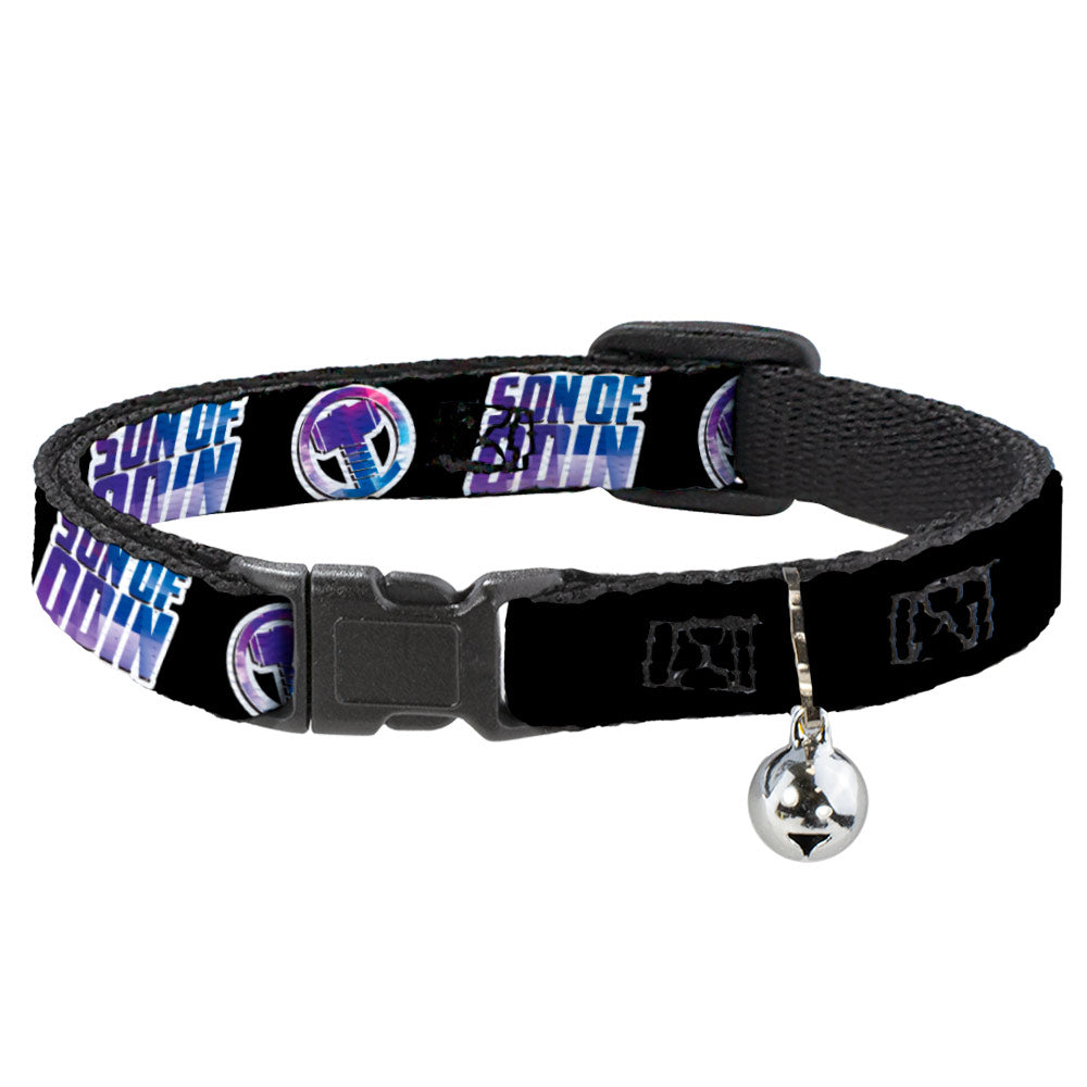 Cat Collar Breakaway with Bell - Thor SON OF ODIN Hamner Icon Black White Blues Breakaway Cat Collars Marvel Comics   