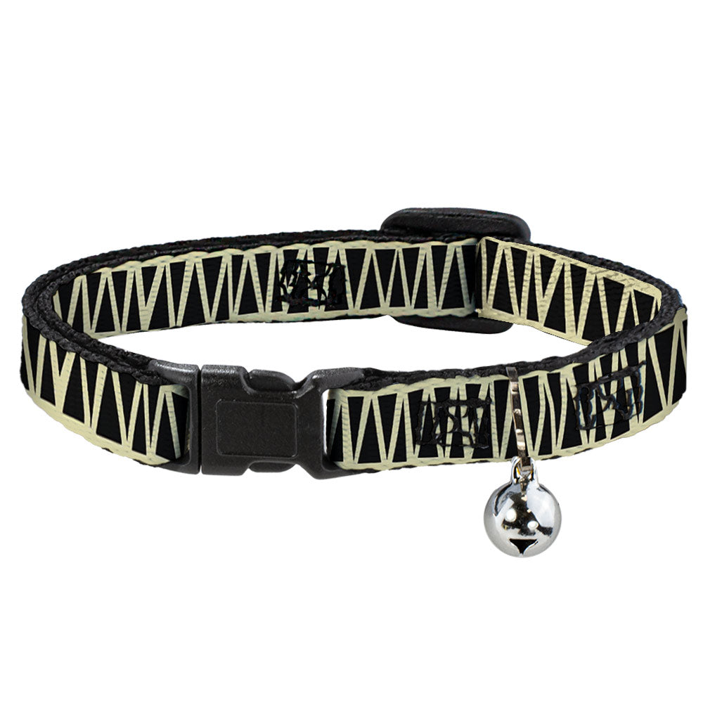 Cat Collar Breakaway - Zig Zag Doodle Cream Black Breakaway Cat Collars Buckle-Down   