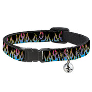 Cat Collar Breakaway - Flames Black Blue Pink Breakaway Cat Collars Buckle-Down   