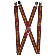 Suspenders - 1.0" - GRYFFINDOR Badge 2-Stripe Burgundy Reds Gold Suspenders Harry Potter Default Title